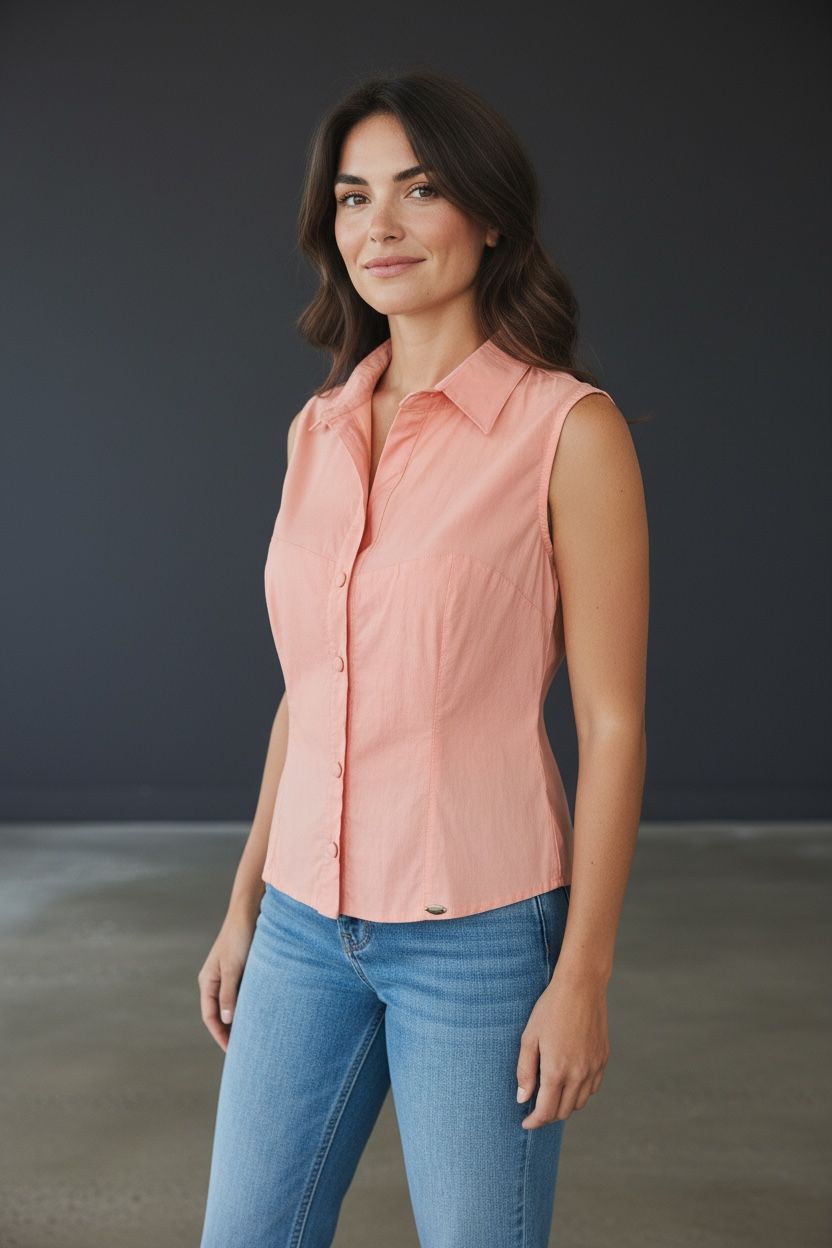 Blusa Sin Mangas con Ajuste Trasero