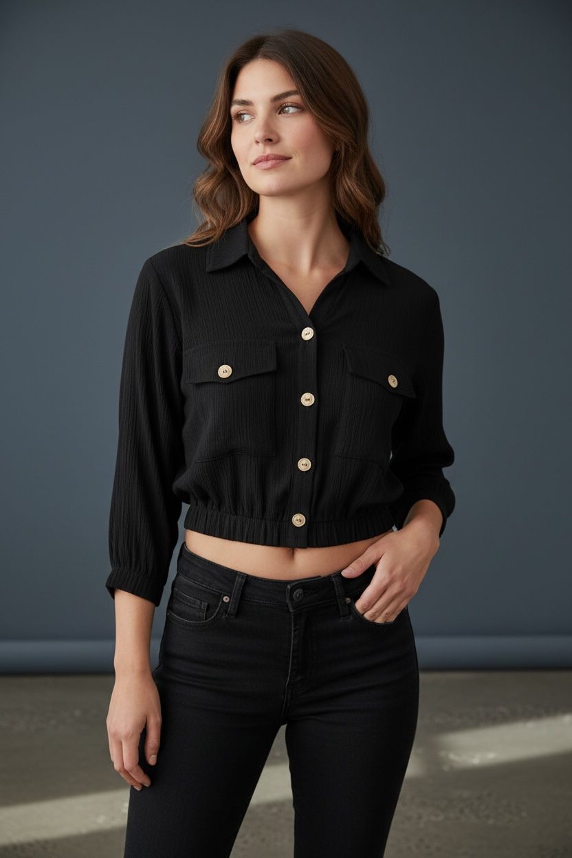 Blusa Manga 3/4 con Botones