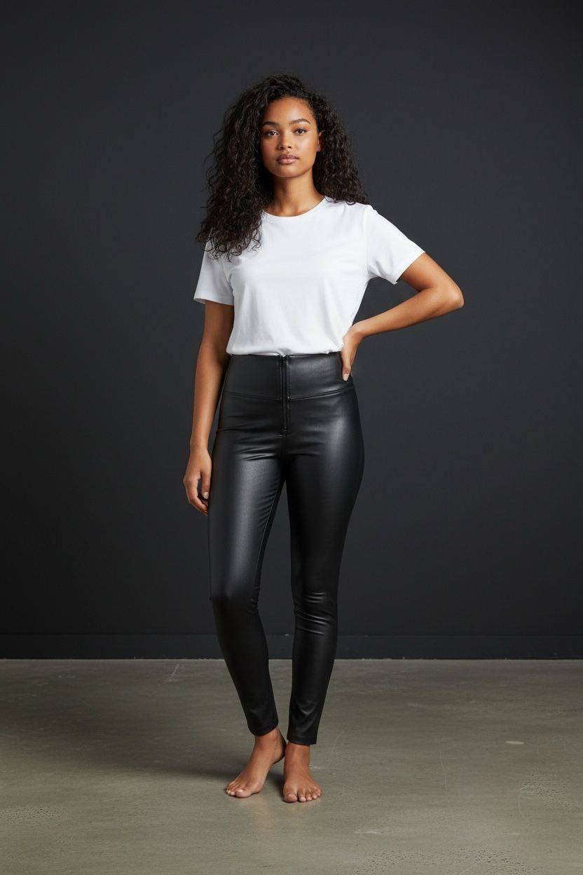 Leggins tipo cuero High Rise – Efecto Push Up