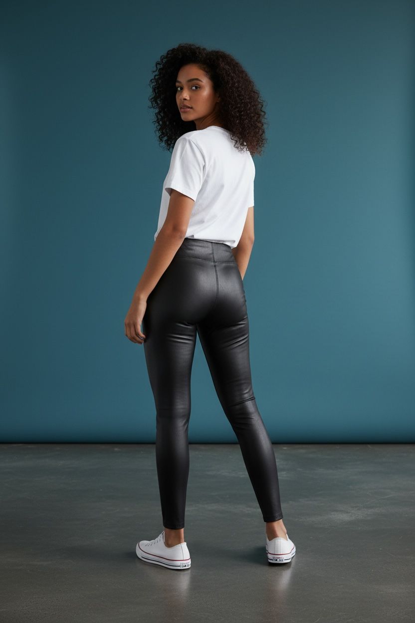 Leggins tipo cuero High Rise – Efecto Push Up