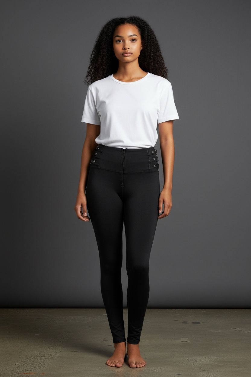 Leggins tiro alto con hebillas laterales Side Belt – Negro