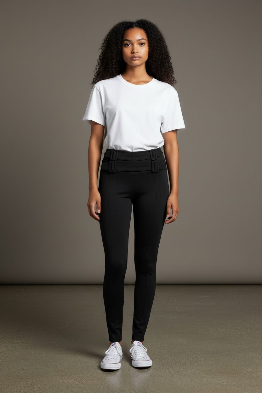 Leggins Colombiano Tiro Alto con Doble Hebilla