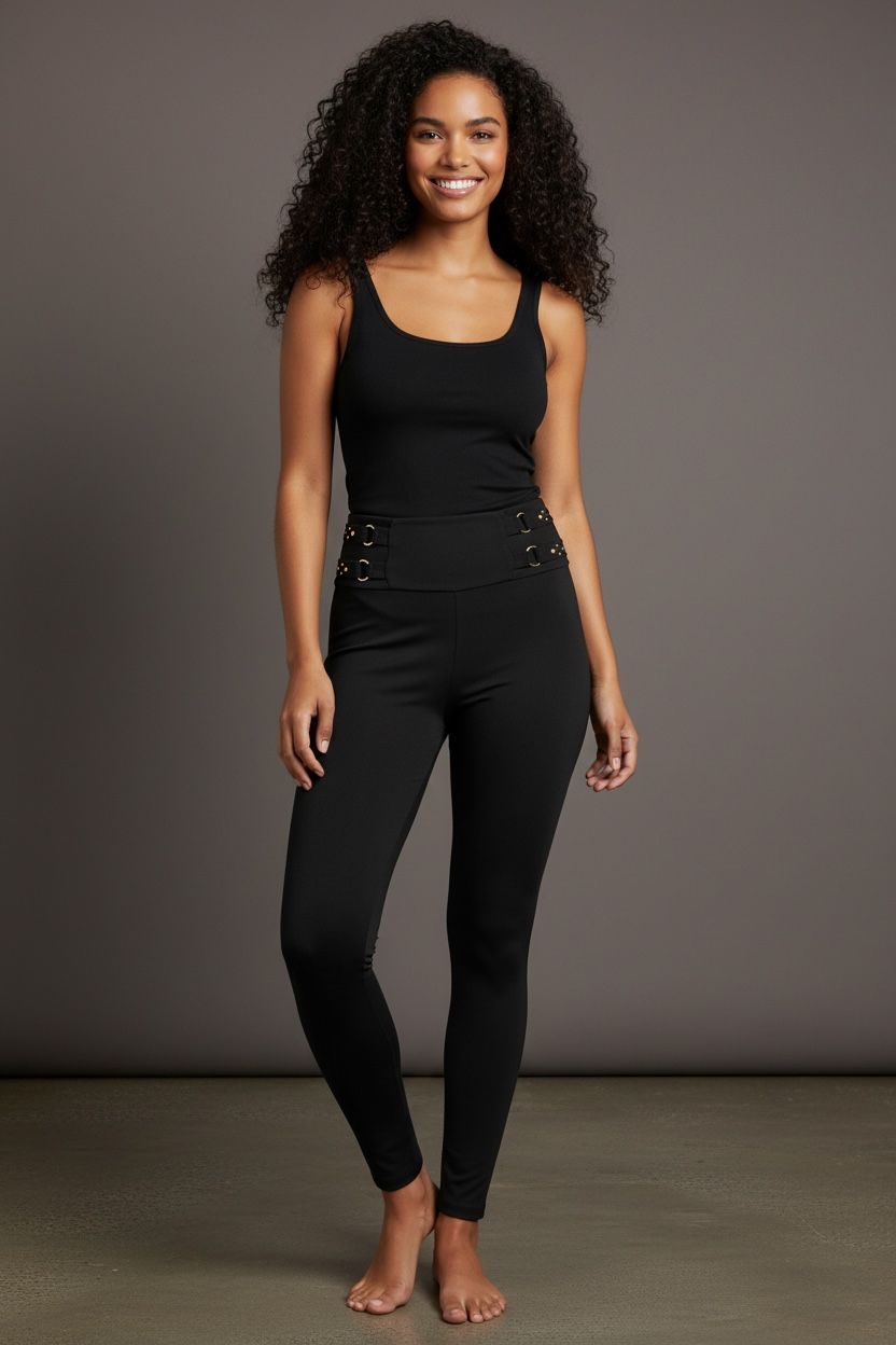 Leggins Colombiano Tiro Alto con Hebillas