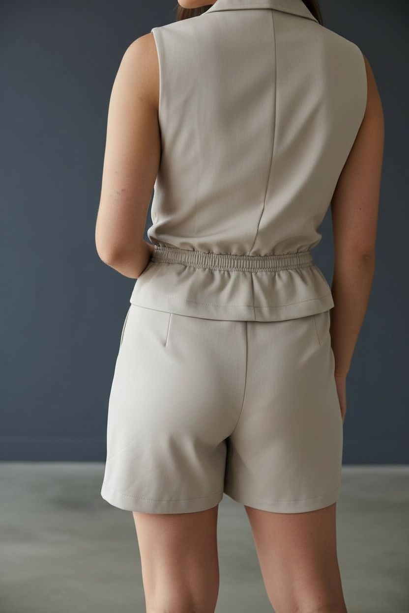 Conjunto Elegante Chaleco + Short para Mujer