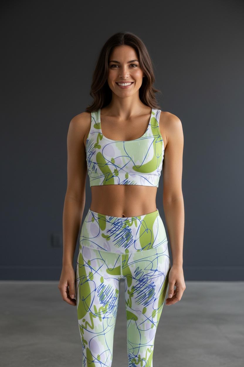 Conjunto Deportivo Estampado Verde & Azul