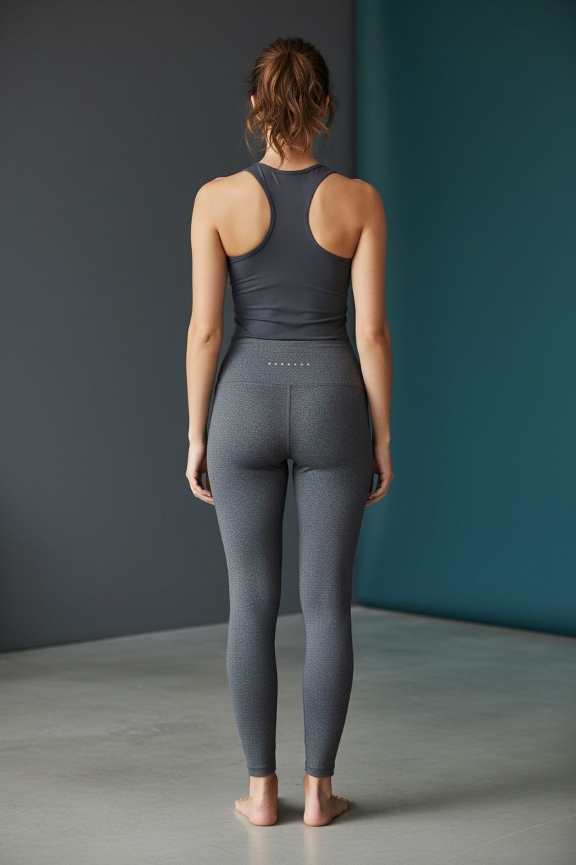 Licra Deportiva Gris Tiro Alto